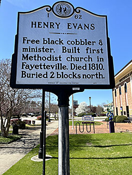 Close up of Henry Evans Historical Marker Photo Credit Tracey Morrison